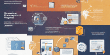 An infographic illustrating the various types of business management, including Supply Chain Management and Blockchain.