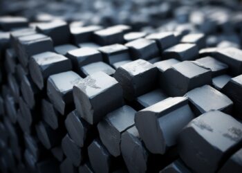 A close up image of a pile of black bars, possibly related to graphite export controls in China.