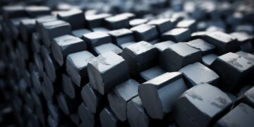 A close up image of a pile of black bars, possibly related to graphite export controls in China.