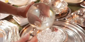 A person pouring silverware on a table, emphasizing the ethical sourcing and value of the formation.
