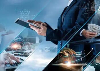 A collage showing people working with technology and money, symbolizing investment in logistics and eCommerce. - Supply Chain News