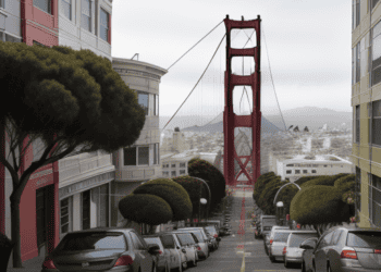 Cars parked on a street in San Francisco, reflecting the economic shifts and tech worker exodus.
