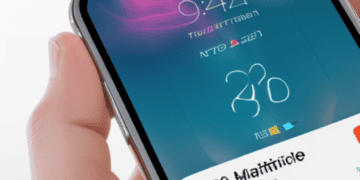 A person in France holding an iPhone 12 with a credit card on it eagerly awaits the latest software update.