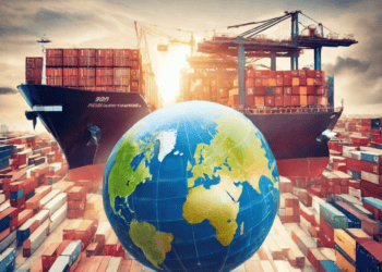 Cargo ships and a globe illustrate the impact of the global trade slump on small businesses. - Supply Chain News