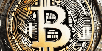 Close-up of a gold Bitcoin coin, highlighting the cryptocurrency's symbol. Bitcoin Halving event. - Supply Chain News