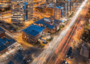 Aerial view of downtown Phoenix, Arizona.