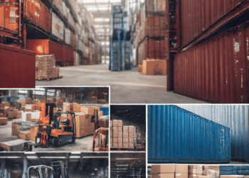 Warehouse logistics with forklifts and cargo containers. Supply chain 4.0 efficiency. - Supply Chain News