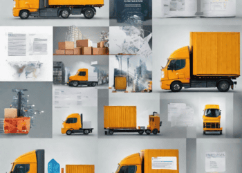 Various yellow delivery trucks and shipping containers; logistics data science. - Supply Chain News