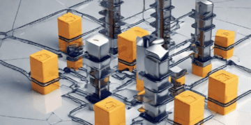 Abstract 3D rendering of a futuristic cityscape, possibly representing blockchain technology implementation. - Supply Chain News