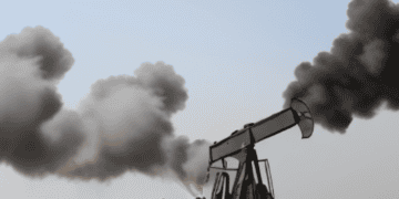 Oil pump emitting black smoke, impacting global oil prices. - Supply Chain News
