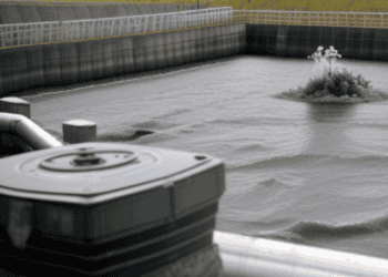 A dam in Japan with a fountain in the middle of it, evoking tensions and reminiscing Fukushima.