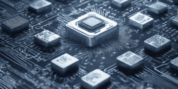 Close-up of a semiconductor chip on a circuit board, illustrating advanced AI and analytics in semiconductor supply chain management. - Supply Chain News