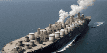 The U.S. confirms the seizure of a large ship with smoke coming out of it.