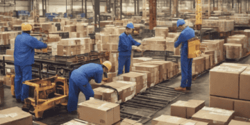 Warehouse workers manage inventory, showcasing supply chain partnership challenges. - Supply Chain News