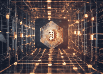 Bitcoin symbol in a glowing quantum blockchain network. - Supply Chain News