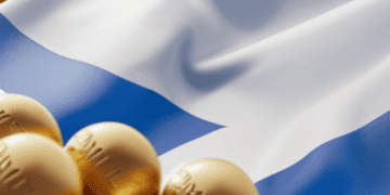 The Israeli flag with a bunch of gold balls is displayed during monthly inflation in Argentina.