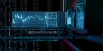 Financial data charts displayed on multiple monitors, reflecting a surge in cybercrime. - Supply Chain News