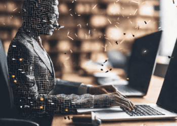 A woman, immersed in the accountancy profession, is sitting at a desk with a laptop in front of her.