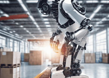 Advanced robot in a warehouse, showcasing AI's role in supply chain optimization. - Supply Chain News