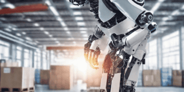 Advanced robot in a warehouse, showcasing AI's role in supply chain optimization. - Supply Chain News