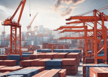 Busy cargo port with cranes loading and unloading shipping containers, illustrating supply chain visibility. - Supply Chain News