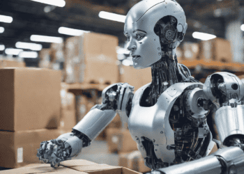 AI robot sorting packages in warehouse. Generative AI in supply chain automation. - Supply Chain News