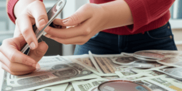 A U.S. woman is putting money on a table, reflecting rising interest rates and consumer spending.