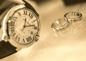 Cartier watch and wedding rings with soundwave engravings. Luxury goods. - Supply Chain News