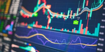 Stock market chart showing fluctuating prices and volume. Growth trends in Europe's luxury sector are depicted. - Supply Chain News