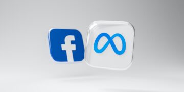Facebook's 'f' logo and Meta's infinity symbol. Metaverse privacy concerns. - Supply Chain News