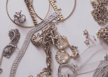 Gold and silver jewelry arranged on a white surface. Luxury necklaces, earrings, and rings are displayed, showcasing a passion for high-end accessories. - Supply Chain News