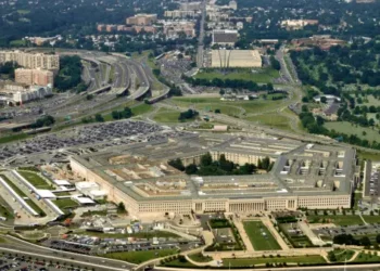Aerial view of the Pentagon, showcasing its massive size and surrounding landscape. Department of Defense headquarters. - Supply Chain News