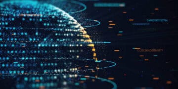 An abstract image of a globe with data lines on it, depicting the impact of the US-China Trade Dispute.