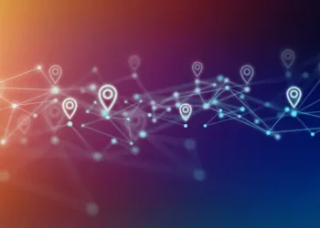 A network of dots and pins on a blue background, highlighting supply chain disruptions and prioritizing resilience for CFO concerns.
