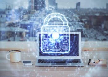 Laptop displaying a digital padlock graphic, symbolizing cybersecurity and zero trust. - Supply Chain News