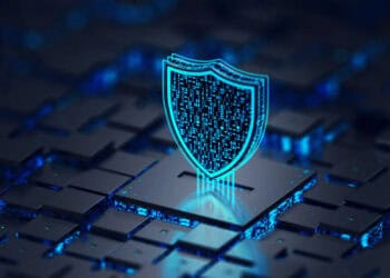 Cybersecurity shield icon on a digital circuit board. Accenture's enhanced Latin American security. - Supply Chain News