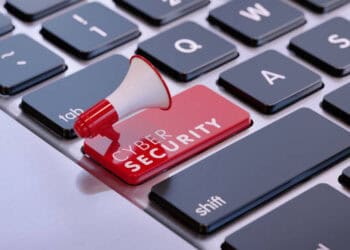Red Cyber Security button on keyboard with megaphone; securing supply chains. - Supply Chain News