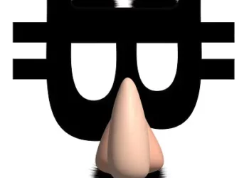 Bitcoin symbol with disguise: glasses and a large nose. Scam alert! - Supply Chain News
