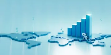 Global market growth graph showing percentage increase amidst economic uncertainty. - Supply Chain News