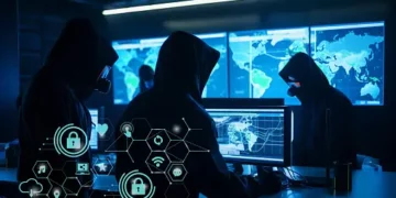 Hackers monitoring computer screens displaying world maps, highlighting potential cybersecurity threats amid Middle East tensions. - Supply Chain News
