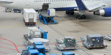 Air cargo being loaded onto airplane, illustrating challenges in air cargo agreements. - Supply Chain News