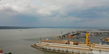 Aerial view of Indonesian shipyard, impacting bauxite exports. - Supply Chain News