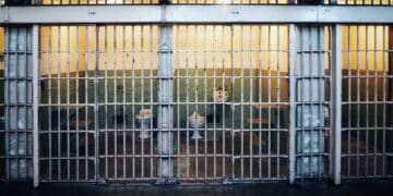 Jail cell bars with toilets inside. Numbers 104 and 106 visible. - Supply Chain News