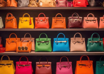 Colorful array of fall/winter 2022 designer handbags on display. - Supply Chain News