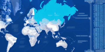 A blue world map on a blue background showcases the importance of Nationwide Internet Access.