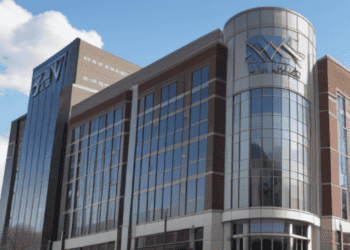 A large glass building with a sign on it, proudly displaying the name SVB Financial Group.