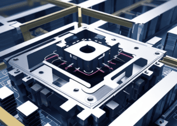 Close-up of a semiconductor chip, showcasing intricate circuitry and U.S. manufacturing. - Supply Chain News