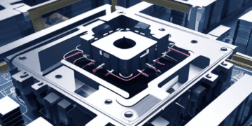 Close-up of a semiconductor chip, showcasing intricate circuitry and U.S. manufacturing. - Supply Chain News