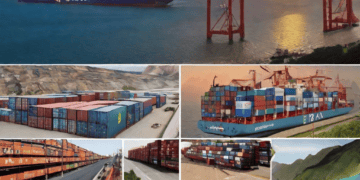 Container ships and ports showcasing global trade, highlighting China's Belt and Road Initiative impact on South American trade via Mercosur. - Supply Chain News