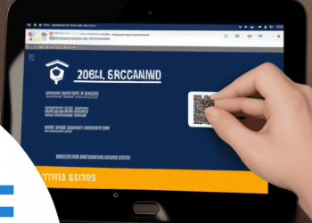 A person is holding a tablet displaying a QR code as part of their progress on the Digital Credentials Projects.